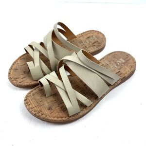 Kork Ease Clemmons Sandals 7 Cork Womens Slip On. Tan Faux Leather Shoes